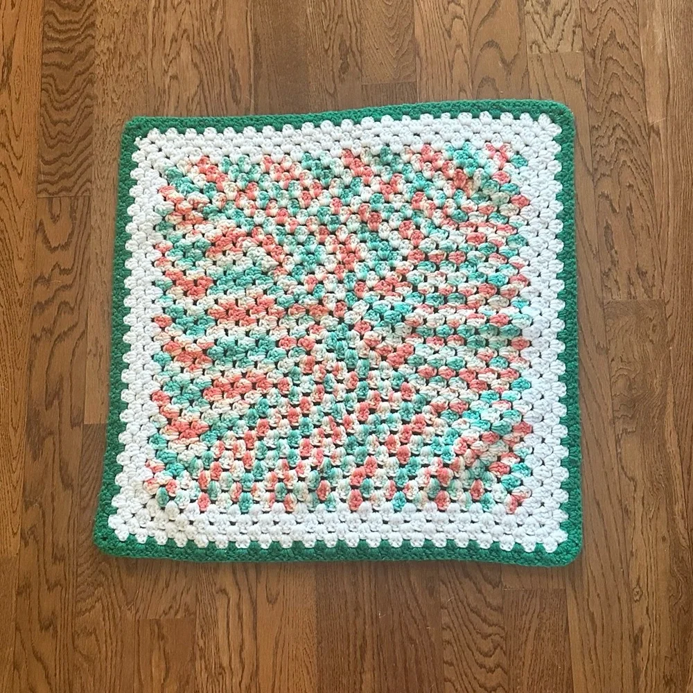 Handmade Crochet Baby or Doll Blanket 24”x24”